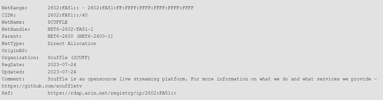 Our IPv4 Range WHO.IS